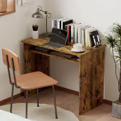 HOMCOM Boxy Work Desk, with Shelf - Wood-Effect - 6