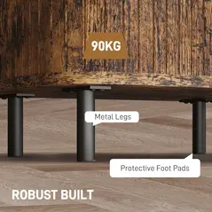 HOMCOM Bedside Table, Nordic Side Table with Roller Shutter Style Sliding Doors and Metal Legs for Bedroom, Living Room, Rustic Brown - 7