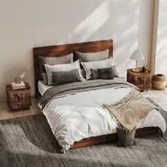 HOMCOM Bedside Table, Nordic Side Table with Roller Shutter Style Sliding Doors and Metal Legs for Bedroom, Living Room, Rustic Brown - 9