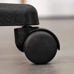 HOMCOM Beautician's Swivel Salon Chair w/ Padded Seat Back 5 Wheels Adjustable Height Salon Hairdressers Tattoo Spa Rolling Cushion Professional 48cm Brown - 9