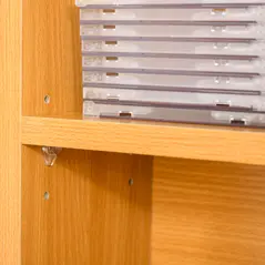 HOMCOM CD Storage Unit with Adjustable Shelves, 89 x 130.5 cm, Beech Wood Finish - 8