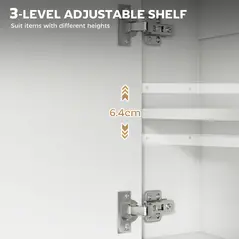 HOMCOM Bathroom Mirror Cabinet with Soft-Close Doors and Adjustable Shelf - White - 6