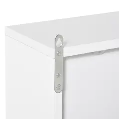 HOMCOM Bathroom Mirror Cabinet Wall Mounted Storage Shelf Bathroom Cupboard Double Door, White - 7