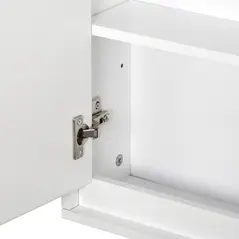 HOMCOM Bathroom Mirror Cabinet Wall Mounted Storage Shelf Bathroom Cupboard Double Door, White - 8