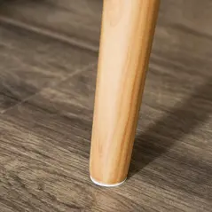 HOMCOM Bedside Table Set of 2, Modern Bedside Cabinets with Drawer and Pine Wood Legs, Nightstand for Bedroom, White and Natural - 9