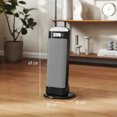 HOMCOM Ceramic Space Heater, 2000W Fan Electric Heater with 4 Modes, Adjustable Thermostat, 55° Oscillation, Tip-Over and Overheat Protection for Bedroom, Home Office, Black - 3