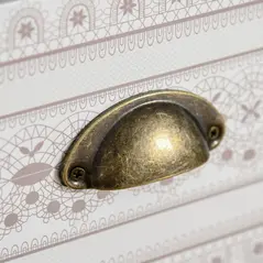 HOMCOM Bedside Table Set of 2 Chest of 3 Drawers Shabby Chic Nightstands with Metal Handle Sofa Side Table for Living Room, Bedroom,Purple - 9