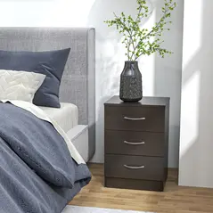 HOMCOM Bedside Cabinet with Drawer and Shelf, White Bedside Table for Bedroom, Living Room, Nightstand Side Table with Metal Rail Set of 2 - 6