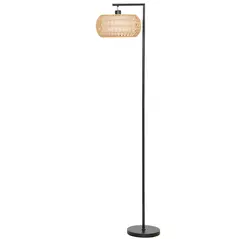 HOMCOM Boho Dimmable Floor Lamp - Black - 1