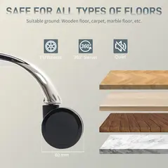 HOMCOM Big and Tall Office Chair 180kg with Spring Cushion, PU Leather - Grey - 8