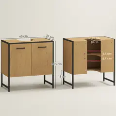 HOMCOM Bathroom Vanity Unit, Under Sink Storage Cabinet with Soft-Close Doors for Basin without or with Pedestal, Natural - 3