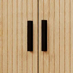 HOMCOM Bedside Table, Nordic Side Table with Roller Shutter Style Sliding Doors and Metal Legs for Bedroom, Living Room, Oak Tone - 9