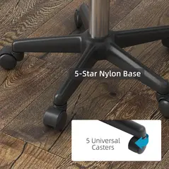 HOMCOM Beautician's Swivel Salon Chair w/ Padded Seat Back 5 Wheels Adjustable Height Salon Hairdressers Tattoo Spa Rolling Cushion Professional 48cm White - 6