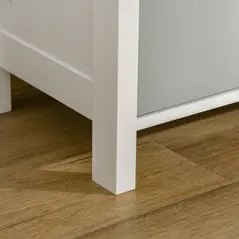 HOMCOM Bedside Table Set of 2 Chest of 3 Drawers Shabby Chic Nightstands with Metal Handle Sofa Side Table for Living Room, Bedroom,Grey and blue - 8