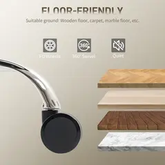 HOMCOM Big and Tall Office Chair 180kg with Spring Cushion, PU Leather - Black - 8