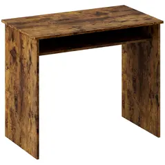 HOMCOM Boxy Work Desk, with Shelf - Wood-Effect - 1
