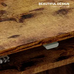 HOMCOM Boxy Work Desk, with Shelf - Wood-Effect - 5