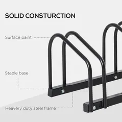 HOMCOM Bike Stand Parking Rack Floor or Wall Mount Bicycle Cycle Storage Locking Stand 179L x 33W x 27H (6 Racks, Black) - 8