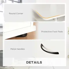 HOMCOM Computer Desk Office PC Table Workstation with Keyboard Tray, CPU Shelf, Drawers, Sliding Scanner Shelf, White - 6