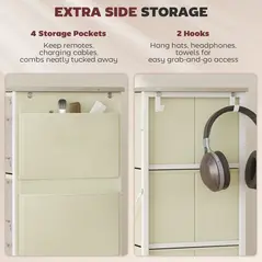 HOMCOM Chest of Eight Fabric Drawers - Natural Wood Finish - 5