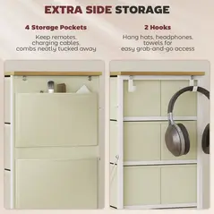 HOMCOM Chest of Five Fabric Drawers - Beige - 5