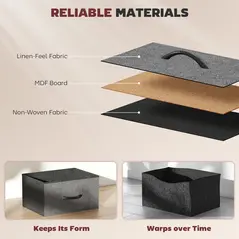 HOMCOM Chest of Eight Fabric Drawers - Charcoal Grey - 6