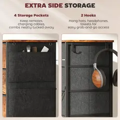 HOMCOM Chest of Ten Fabric Drawers - Rustic Brown - 5