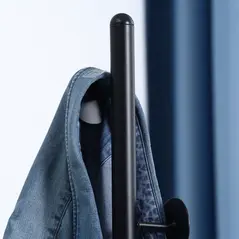 HOMCOM Coat Rack Free Standing Hall Tree with 8 Round Disc Hooks for Clothes, Hats,Purses, Steel Entryway Coat Stand with Marble Base for Entryway, Living Room, Bedroom, Black - 8