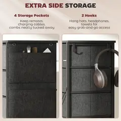 HOMCOM Chest of Five Fabric Drawers - Charcoal Grey - 5