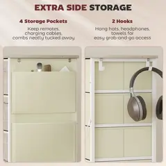 HOMCOM Chest of Ten Fabric Drawers - Natural Wood Finish - 5