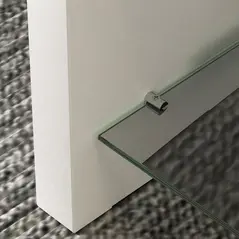 HOMCOM Curved Two-Tier Coffee Table - High Gloss White - 9