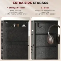 HOMCOM Chest of Five Fabric Drawers - Black - 5