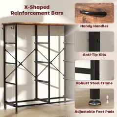 HOMCOM Chest of Eight Fabric Drawers - Rustic Brown - 7