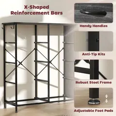 HOMCOM Chest of Eight Fabric Drawers - Black - 7