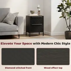 HOMCOM Chest of Drawers, Dresser with 2 Fabric Drawers and Aluminium Handles - Black - 8