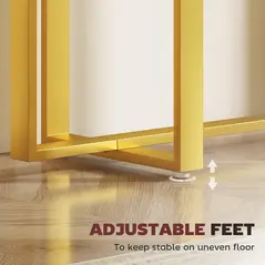 HOMCOM Console Table with Faux Marble Top, 100 cm Narrow Entryway Table with Anti-tipping Device, Steel Frame, White - 7