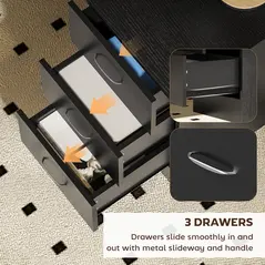 HOMCOM Computer Desk, Home Office Desk, Writing Table, PC Workstation with 3 Storage Shelves and 3 Drawers for Working, Study, 120 x 49 x 72 cm, Black - 5