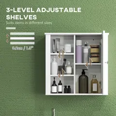 HOMCOM Clean and Simple Bathroom Storage Cabinet - White - 6