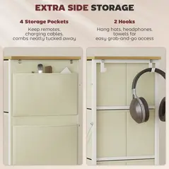 HOMCOM Chest of Four Fabric Drawers - Beige - 5