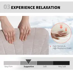 HOMCOM Criss Cross Chair with Wheels, No Arms - Beige - 6