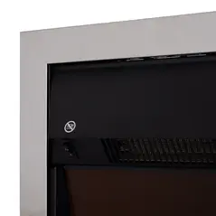 HOMCOM Contemporary Electric Fireplace Coal Burning Flame Effect Inset Fire Place Space Heater Glass View LED Lighting with Remote Control, 1000W/2000W, Silver - 7