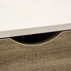 HOMCOM Coffee Table, Modern Tea Table with Open Storage Shelves, Two Drawers and Solid Wood Legs, Coffee Tables for Living Room, Bed Room, White - 7