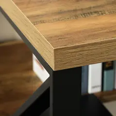 HOMCOM Computer Desk Writing Desk Home Office PC Laptop Workstation with Storage Shelf 120 x 60 x 76cm Black Brown Wood Effect - 9