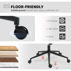 HOMCOM Criss Cross Chair with Wheels, No Arms - Beige - 8