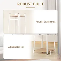 HOMCOM Compact Freestanding Coat Rack -  White/Oak - 7