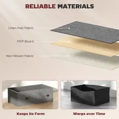 HOMCOM Chest of Drawers, Dresser with 6 Fabric Drawers - Grey and Rustic Brown - 5