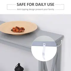 HOMCOM Console Table Hallway Desk w/Storage Shelf, X Design for Living Room Entryway, Grey - 6