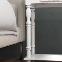 HOMCOM Console Table Modern Sofa Side Desk with Storage Shelves Drawers for Living Room Entryway Bedroom White - 7