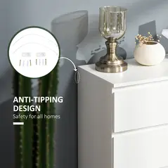 HOMCOM Chest of Drawers, 5 Drawers Storage Cabinet Floor Tower Cupboard for Bedroom Living Room, White - 7