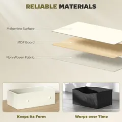 HOMCOM Chest of Drawers, Dresser with 4 Fabric Drawers - White and Grey - 5